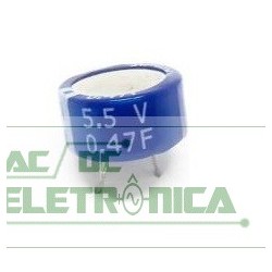 Capacitor supercap 0,47F 5,5v - 13x6mm