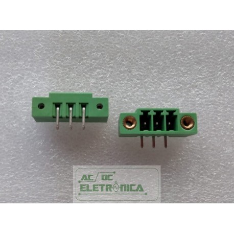 Conector 03 vias 3.50mm 90º PCI c/flange - ECH350RM-03p