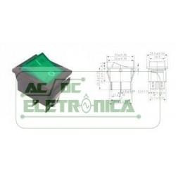 Chave gangorra KCD4 16A 250V~ 4T verde