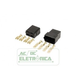 Conector 04 vias c/terminais automotivo macho e femea - Permak