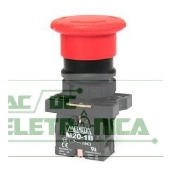 Botão de comando cogumelo Metaltex P20BKR-R-1B