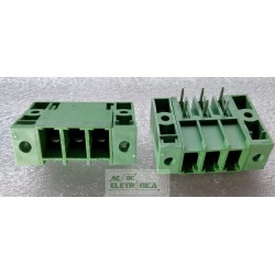 Conector 03 vias passo 7.62mm PCI 90º ECH762RM c/ flange - DINKLE