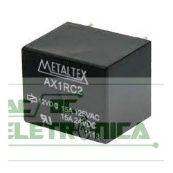 Relé 12Vcc 15A 1 contato reversivel - AX1RC2 Metaltex