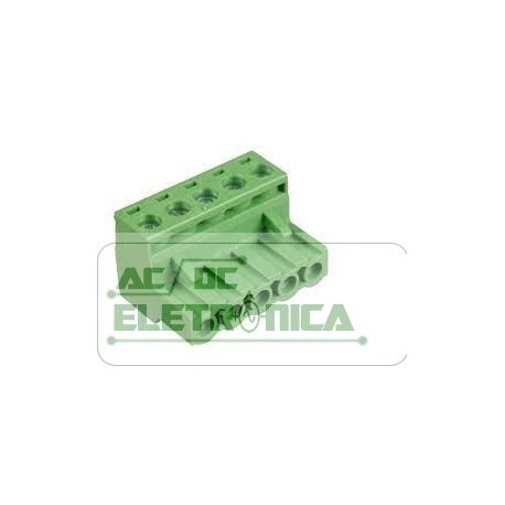 Conector AKZ950 05 vias 90º 5.08mm borne