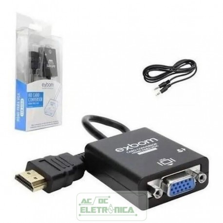 Cabo conversor HDMI para VGA com áudio - exbom