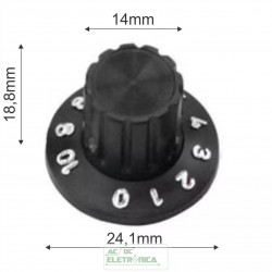 Knob numerado preto 24x19mm - AD1426