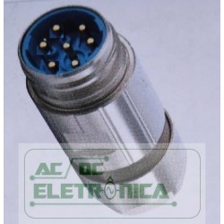 Conector circular 6 vias (5+PE)macho M23 cabo 7-12mm