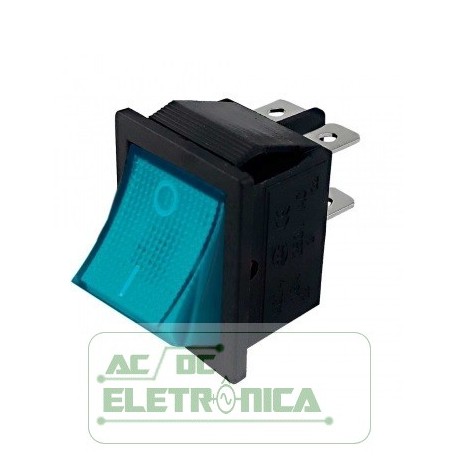 Chave gangorra KCD4 16A 250V~ 4T verde claro