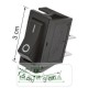 Chave gangorra KDC3-101 16A 250V~ on/off 3T preta