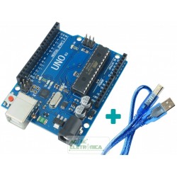 Placa Uno R3 + cabo USB para Arduino