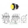 Chave push button R13-507 M16 02 terminais amarelo