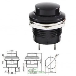 Chave push button R13-507 M16 02 terminais preto