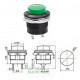 Chave push button R13-507 M16 02 terminais verde