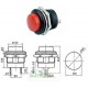 Chave push button R13-507 M16 02 terminais vermelha