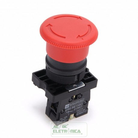 Botão de emergência 22mm NF plastico c/trava