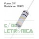 Resistor 100K 3w 5% - Marrom preto amarelo dourado