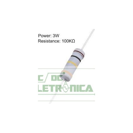 Resistor 100K 3w 5% - Marrom preto amarelo dourado