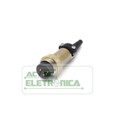 Conector circular macho 03 vias cabo - PLD P3 - Melro