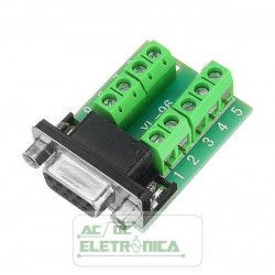 Conector DB9 femea c/borne