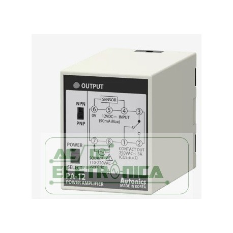 Controlador para sensor 110-220Vca PA-12 Autonics