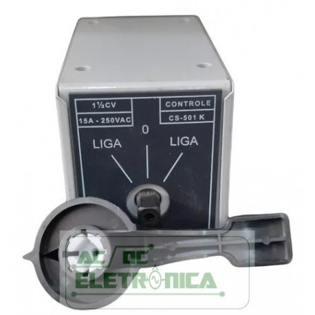 Chave partida reversora motor 15A 250Vca Margirius CS-501 K