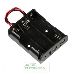 Suporte de pilhas p/ 3 pilhas AAA