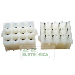 Conector 12 vias femea hylok 6,35mm 660512WF PCI - Excon