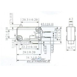 Chave micro switch KW11-7-1 3T 16A 250V