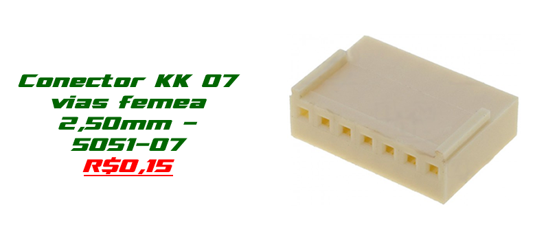 Conector KK 07 vias femea 2,50mm - 5051-07